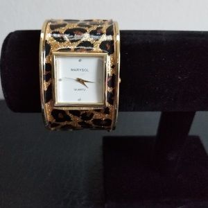 Cheetah print cuff watch